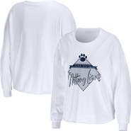 WEAR by Erin Andrews Women's WEAR by Erin Andrews White Penn State Nittany Lions Diamond Long Sleeve Cropped T-Shirt