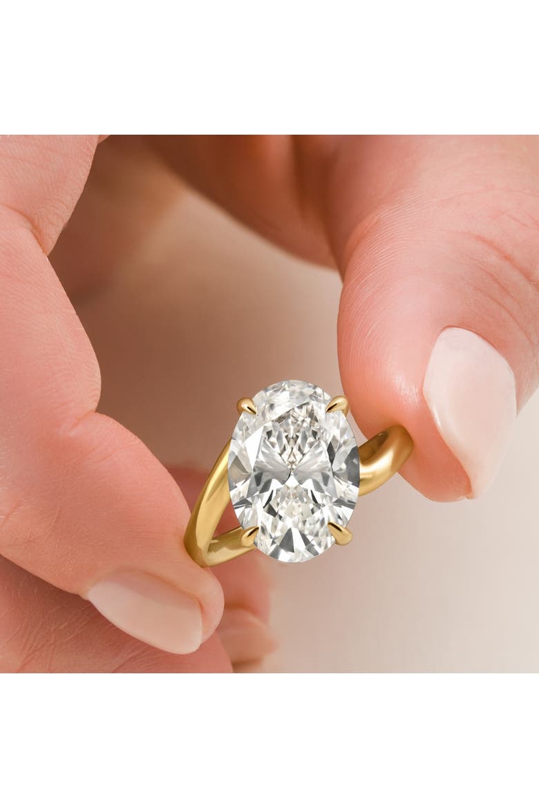 Certified 7Ct Oval Diamond Engagement Ring 14k Gold Lab Grown, Alternate, color, 14k Yellow Gold