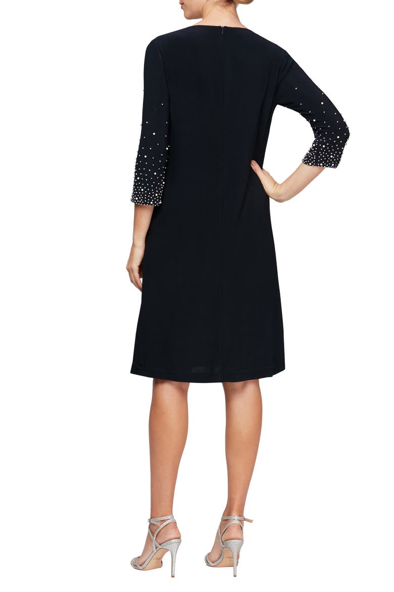 Mock Jacket Cocktail Dress, Alternate, color, NAVY