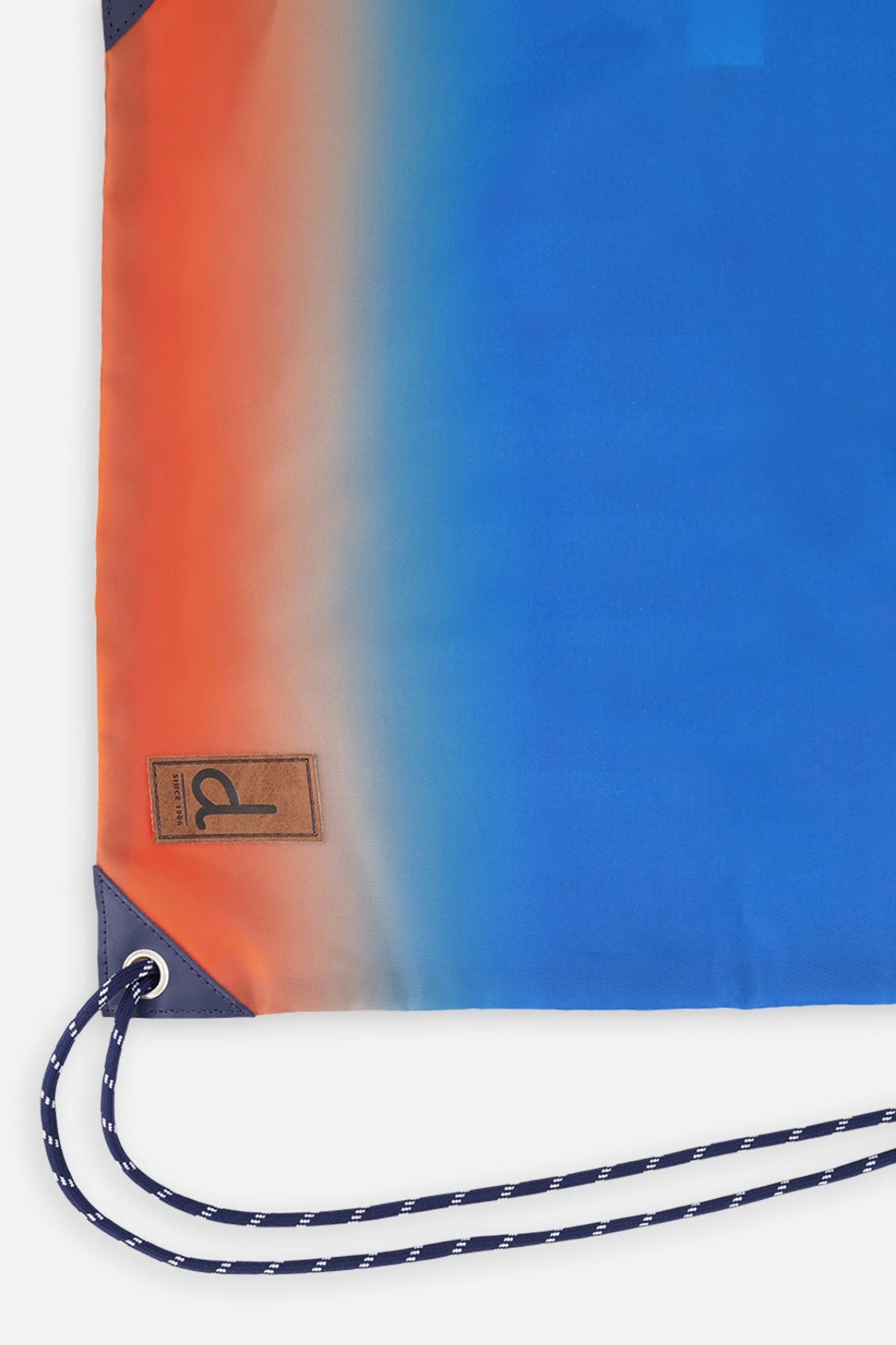 Deux par Deux Gradient Lightweight Durable Spacious Drawstring Bag, Alternate, color, Blue And Orange Gradient