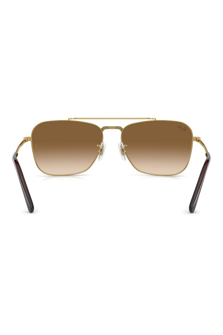 New Caravan 58mm Gradient Square Sunglasses, Alternate, color, GOLD FLASH