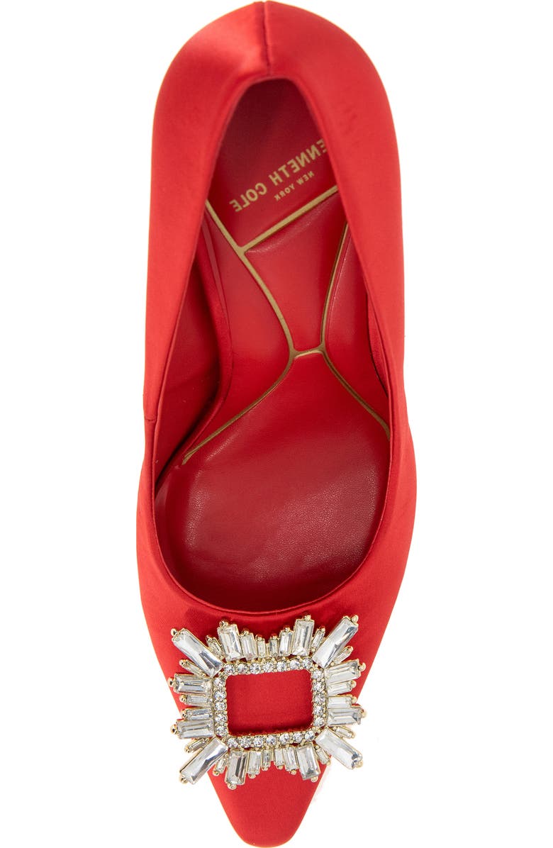 Kenneth Cole New York Quinnly Jewel Pointed Toe Pump, Alternate, color, Fuego Satin