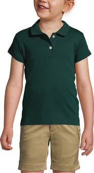 Lands' End School Uniform Girls Short Sleeve Feminine Fit Interlock Polo Shirt