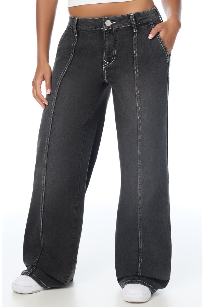Seamed Baggy Jeans, Main, color, SADDLE UP WASH