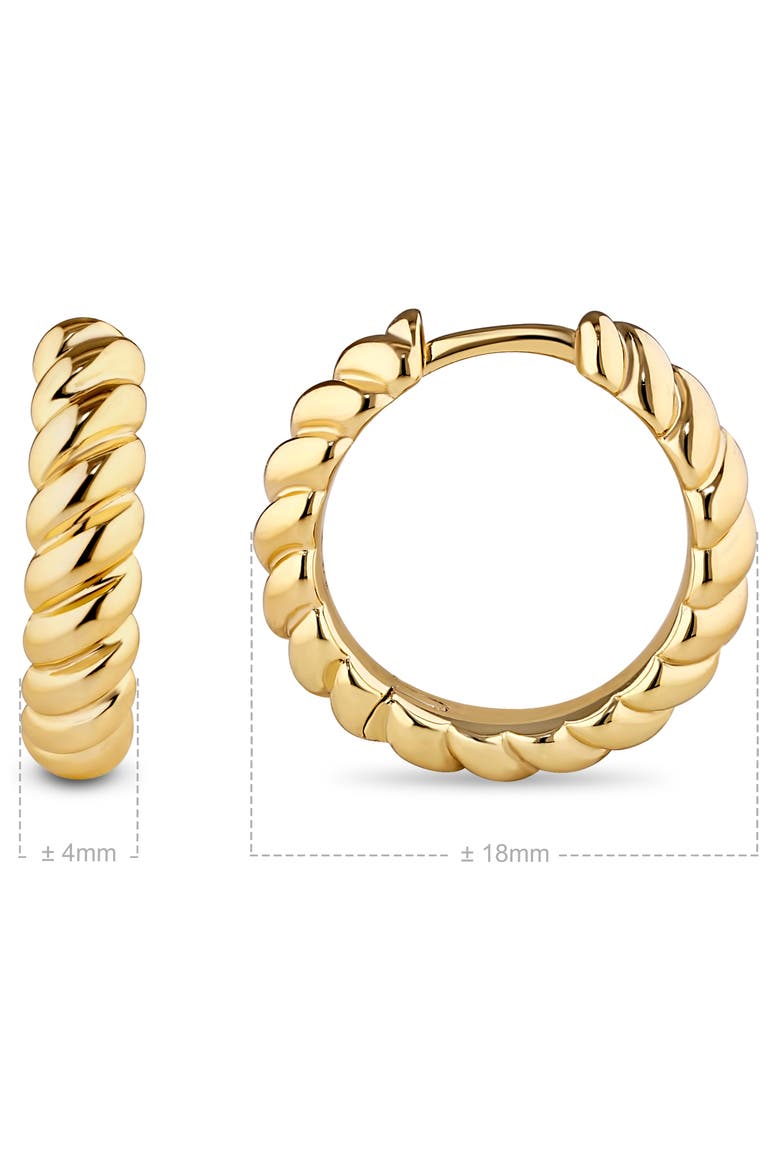 Rope Hoop Earrings in Gold Plated Sterling Silver, Alternate, color, Yellow Gold