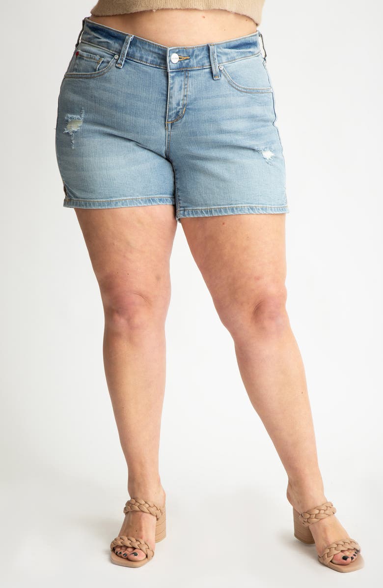 SLINK Jeans Mid Rise Denim Shorts, Main, color, 