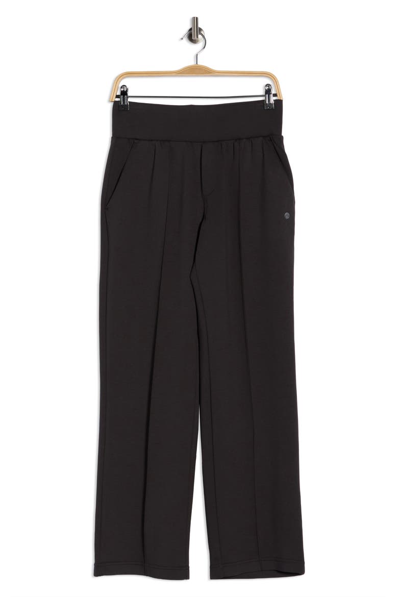 Pintuck Scuba Knit Pants, Alternate, color, WASHED GREY