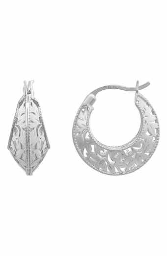 Filigree Sterling Silver Hoop Earrings