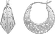 CANDELA JEWELRY Filigree Sterling Silver Hoop Earrings