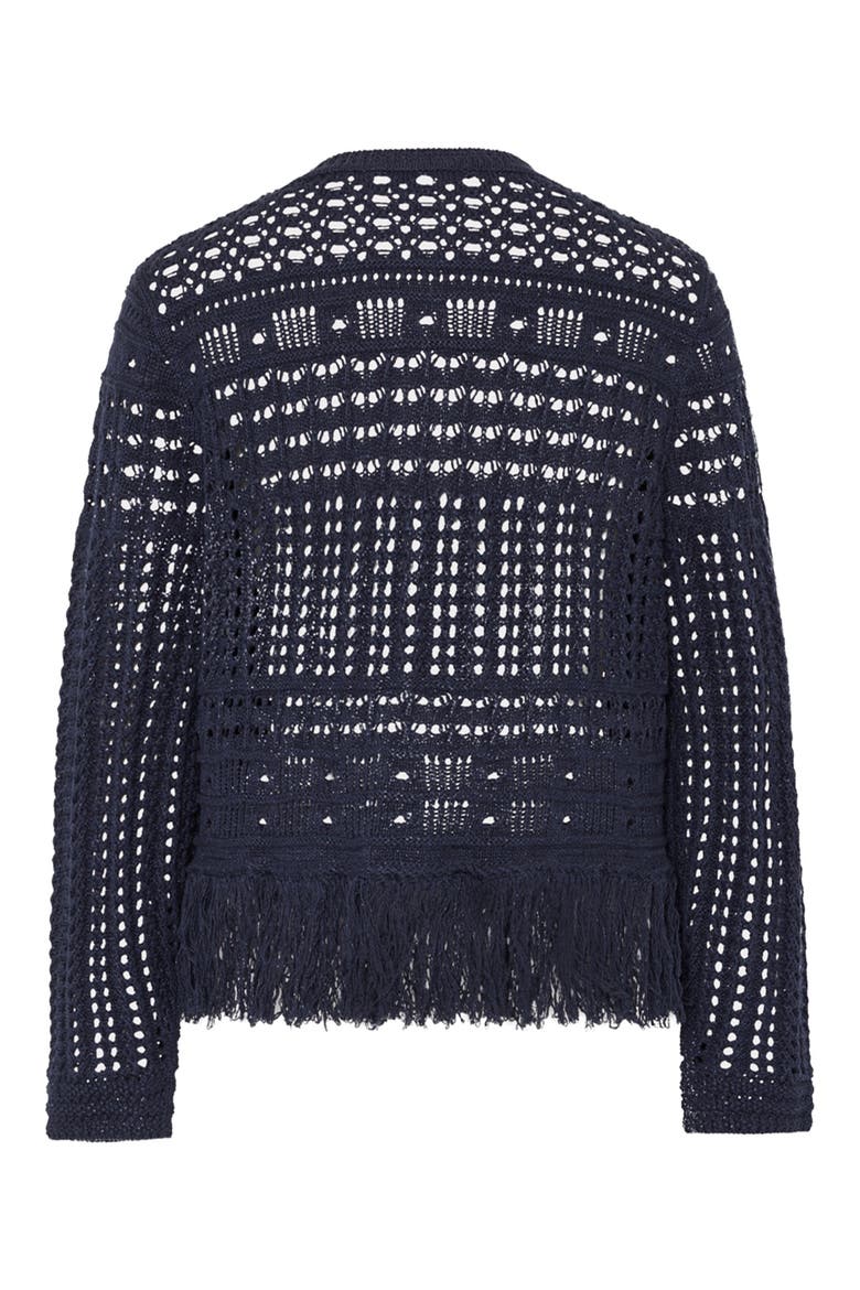 Beaded Fringe Cardigan, Alternate, color, NAVY