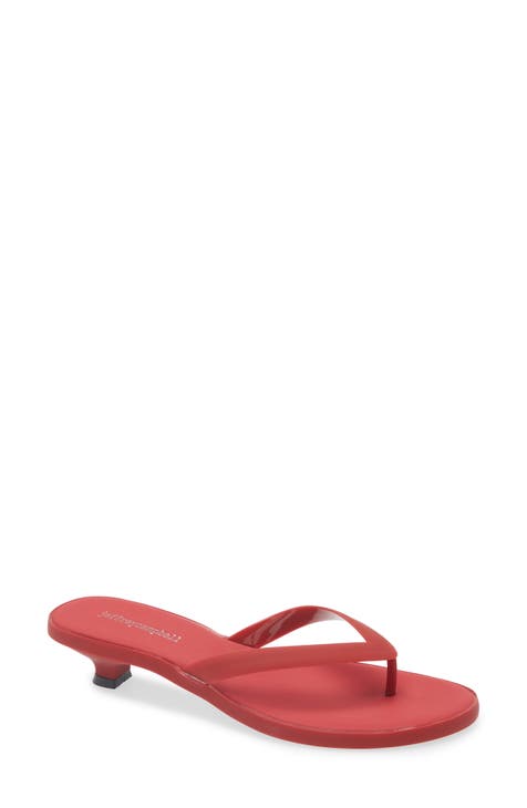 Red flip flop sandals on sale