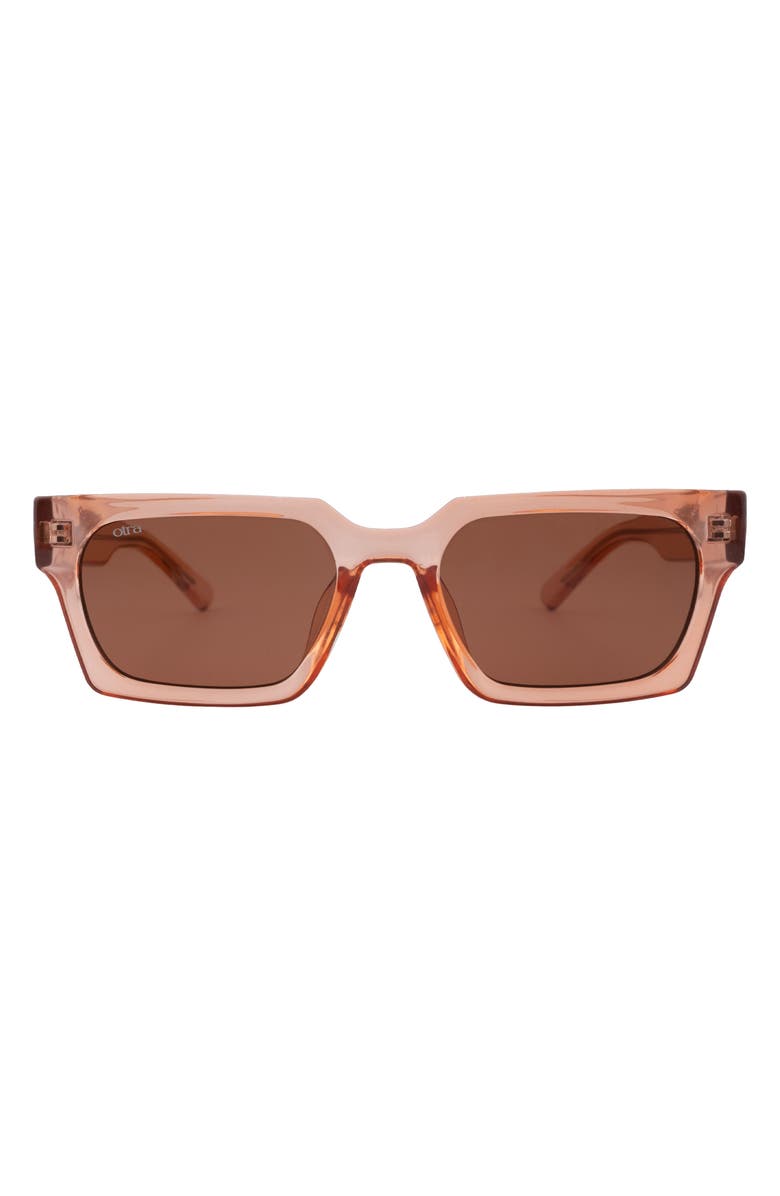 OTRA EYEWEAR Roco Rectangular Sunglasses, Main, color, Trans Rose/ Rose
