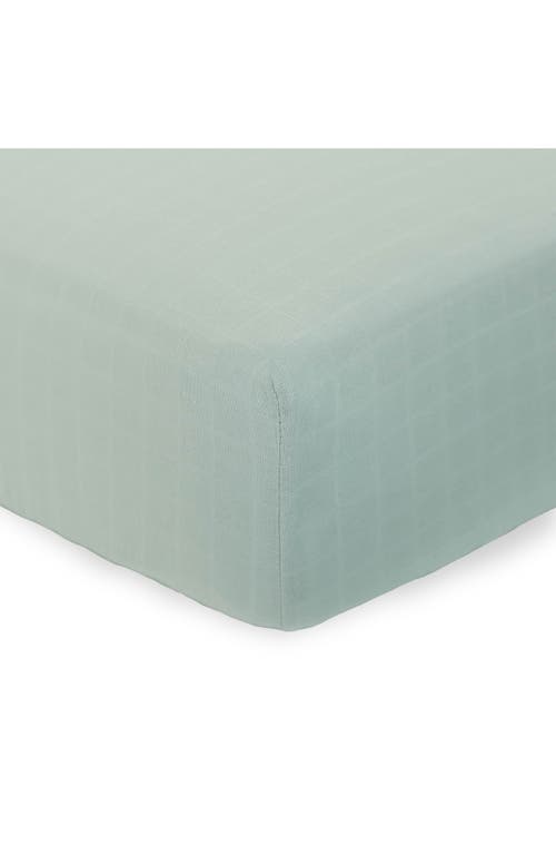 Little Unicorn Organic Cotton Muslin Crib Sheet In Green
