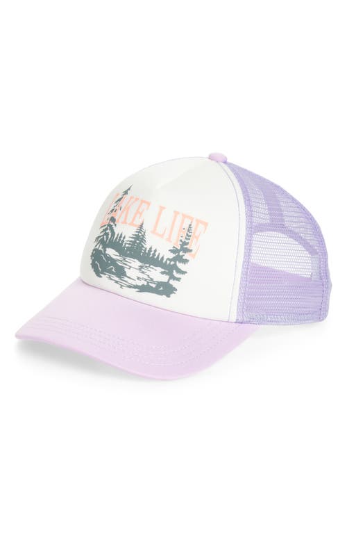 The Accessory Collective Kids' Lake Life Trucker Hat In Purple