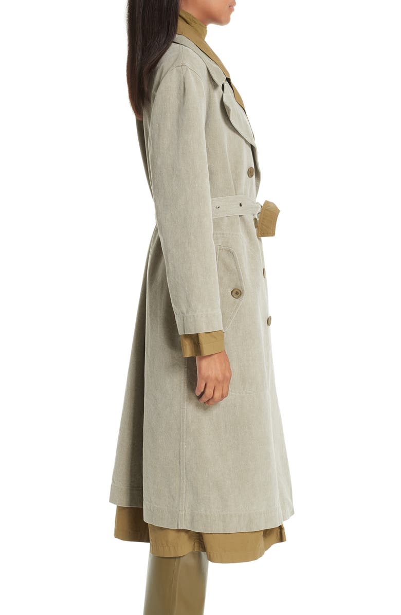 Sies Marjan Devin Layered Cotton Canvas Trench Coat, Alternate, color, 