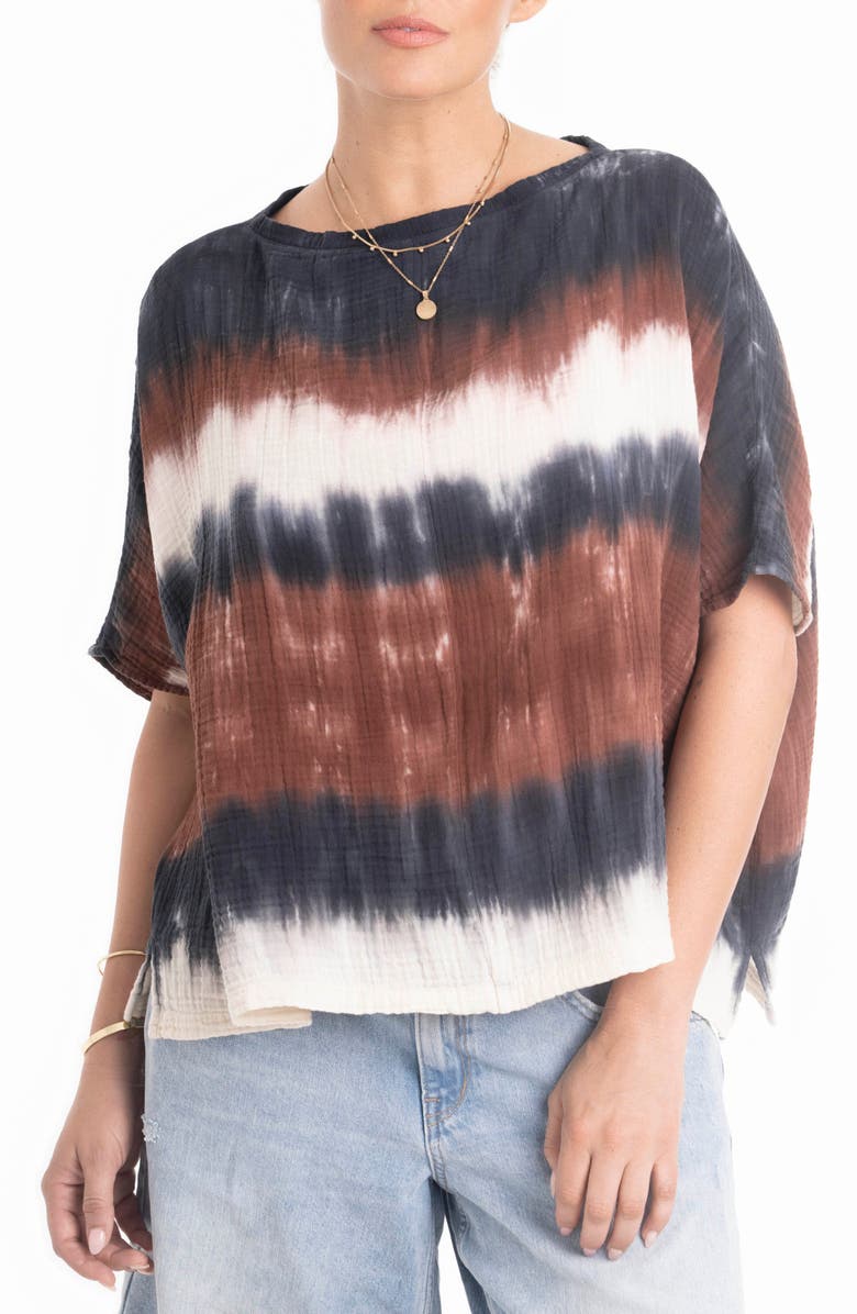 ocean+main Tie Dye Square Gauze Top, Alternate, color, Birch Tie Dye