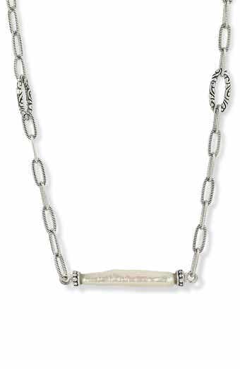 SAMUEL B. Two-Tone Biwa Pearl Pendant Necklace