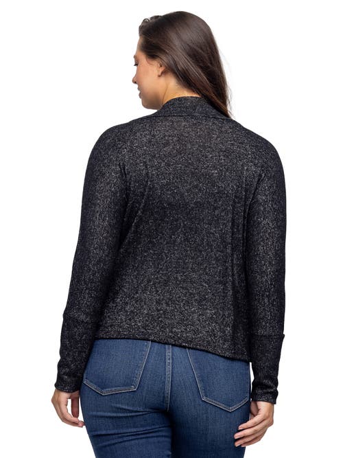 24seven Comfort Apparel Curved Hem Open Front Long Womens Bolero Shrug In Blue