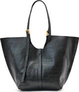 AllSaints Ara Medium Croc Embossed Leather Tote
