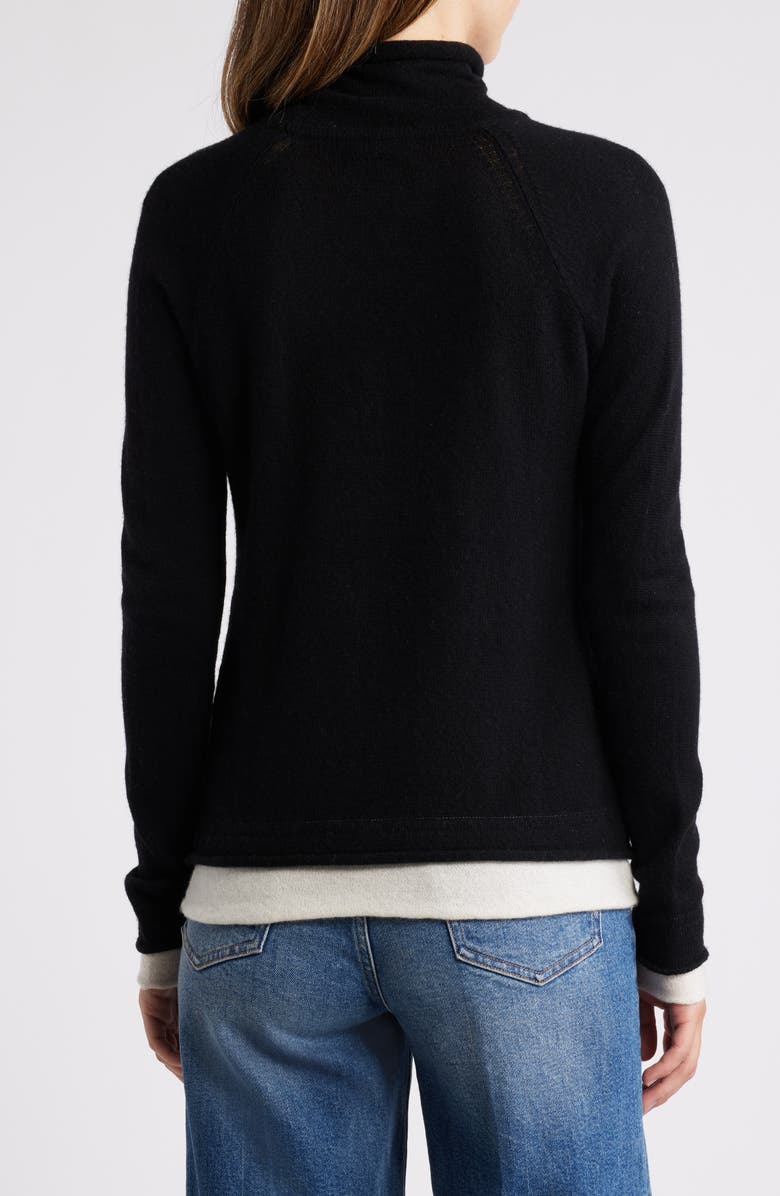 Griffen Contrast Trim Wool & Cashmere Sweater, Alternate, color, 