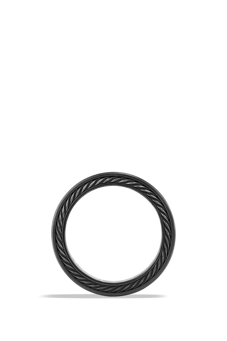 'Streamline' Pavé Three Row Ring in Black Titanium, Alternate, color, GREY SAPPHIRE