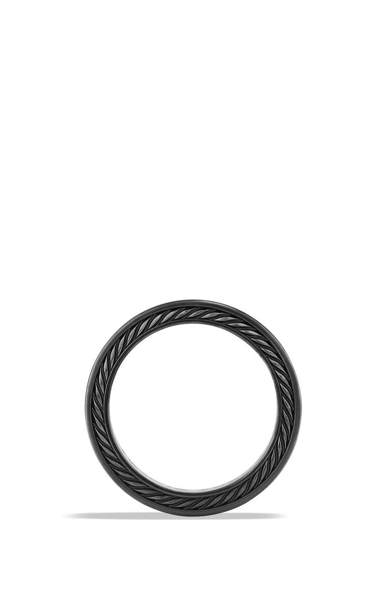 David Yurman 'Streamline' Pavé Three Row Ring in Black Titanium, Alternate, color, 