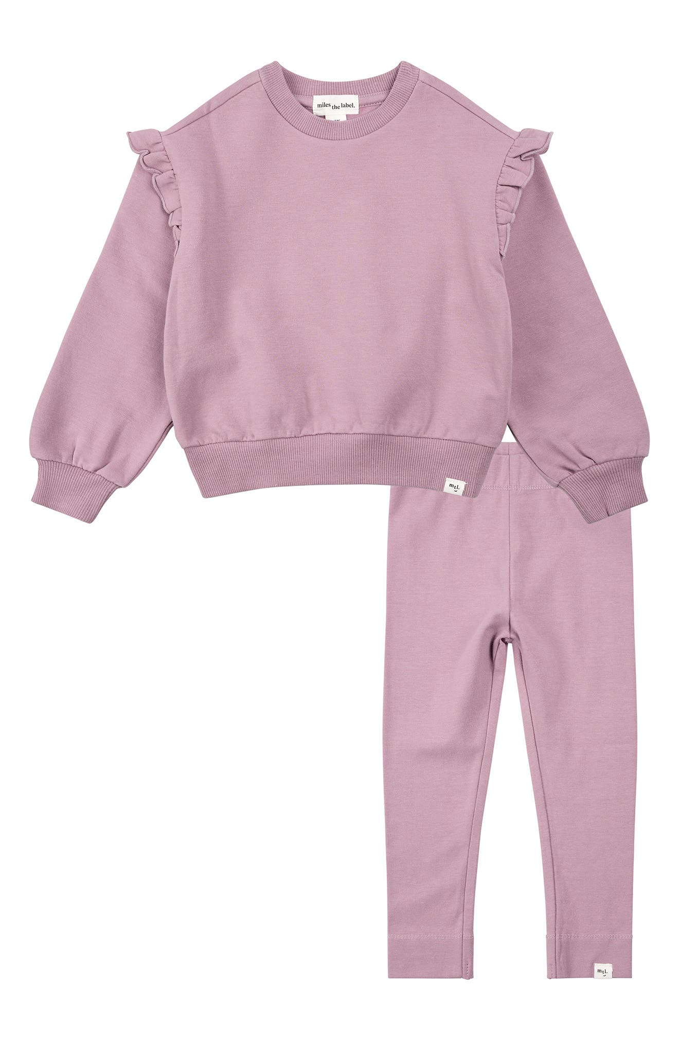 MILES THE LABEL Ruffle Sweatshirt & Leggings Set