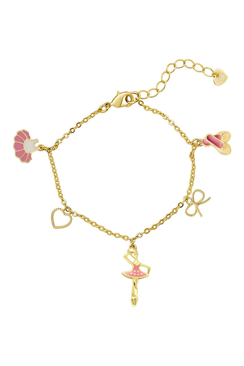 Kids' Ballet Enamel Charm Bracelet, Main, color, GOLD
