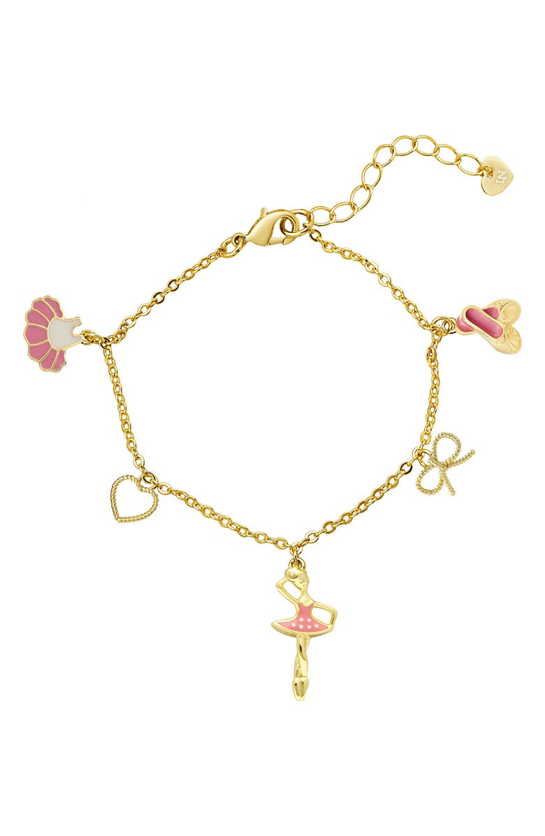 Lily Nily Kids' Ballet Enamel Charm Bracelet, Main, color, Gold