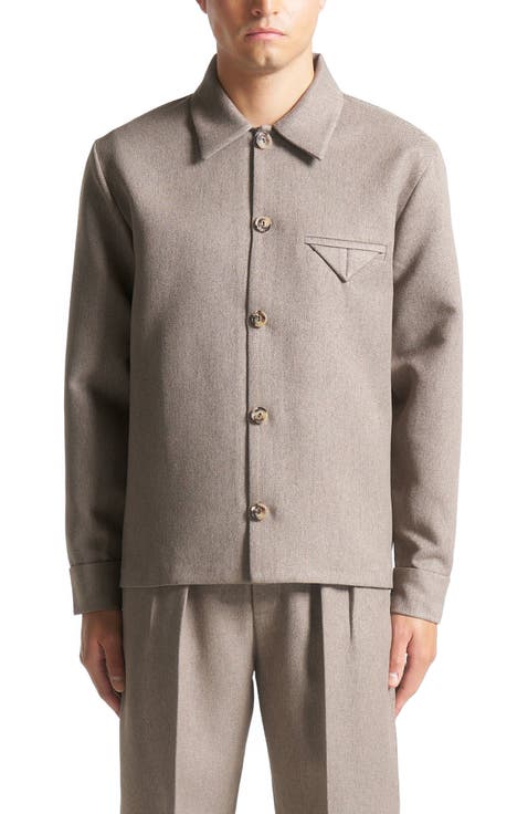 Leo Textured Tailored Long Sleeve Overshirt