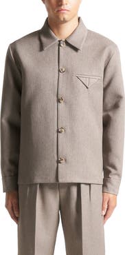 Manière De Voir Leo Textured Tailored Long Sleeve Overshirt
