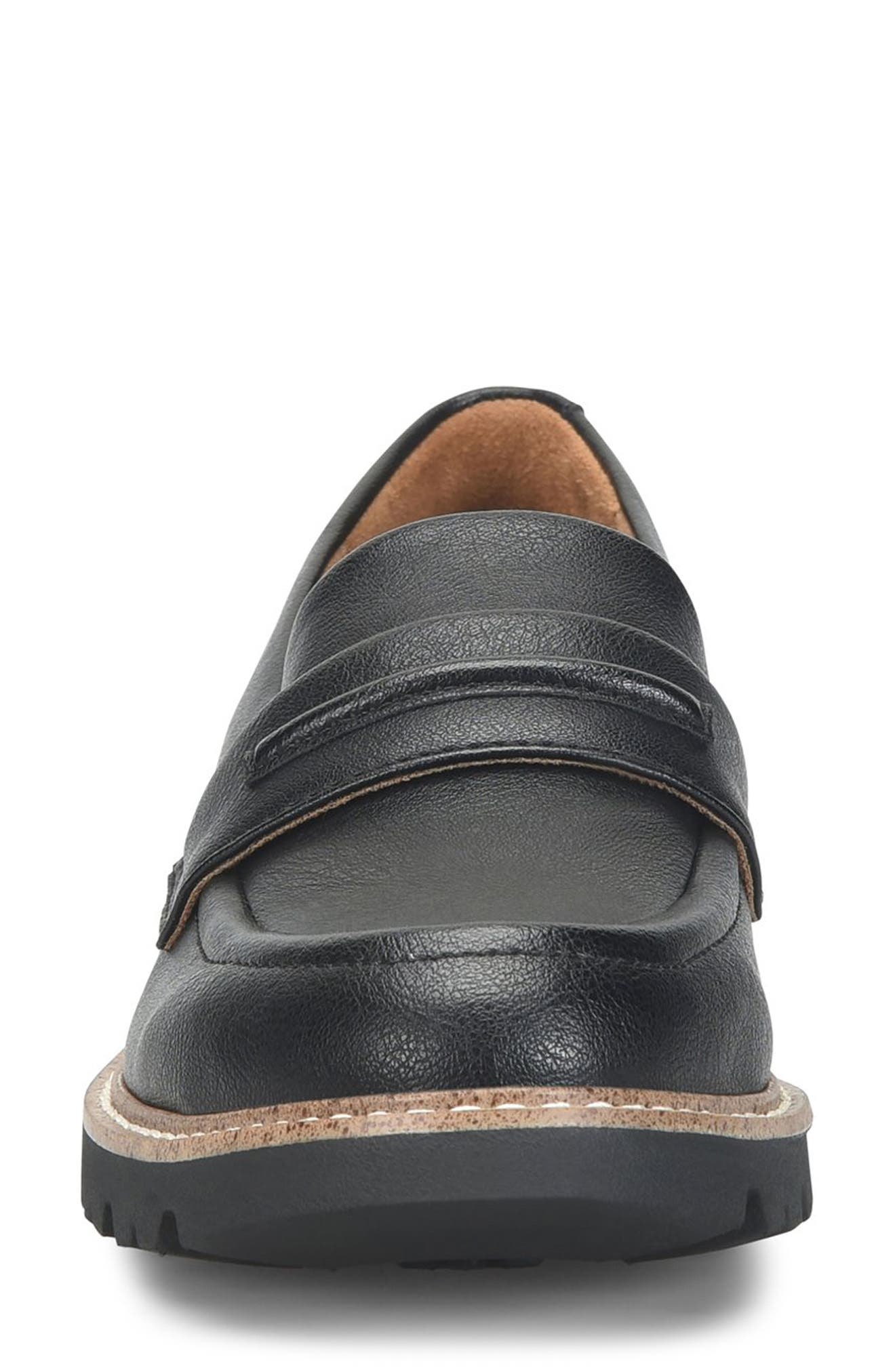 Lexa Faux Leather Loafer, Alternate, color, BLACK
