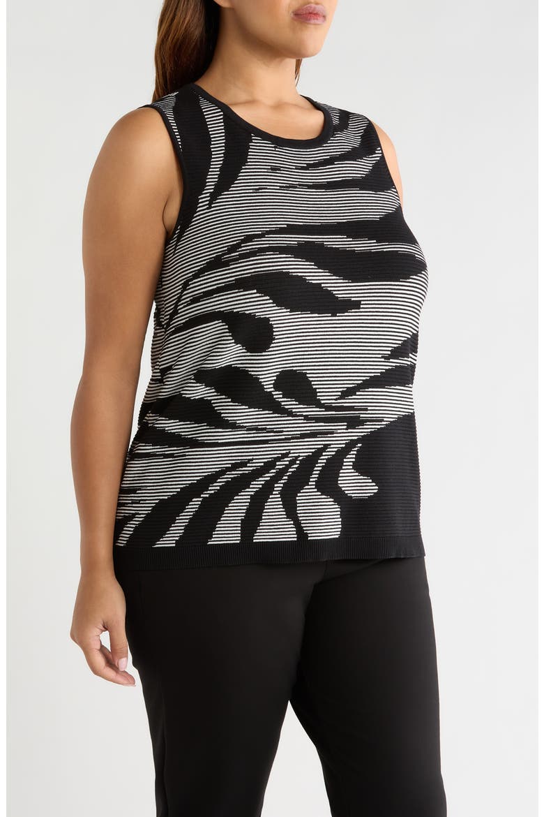 Graphic Sleeveless Top, Alternate, color, ANNE BLACK/ WHITE DOVE
