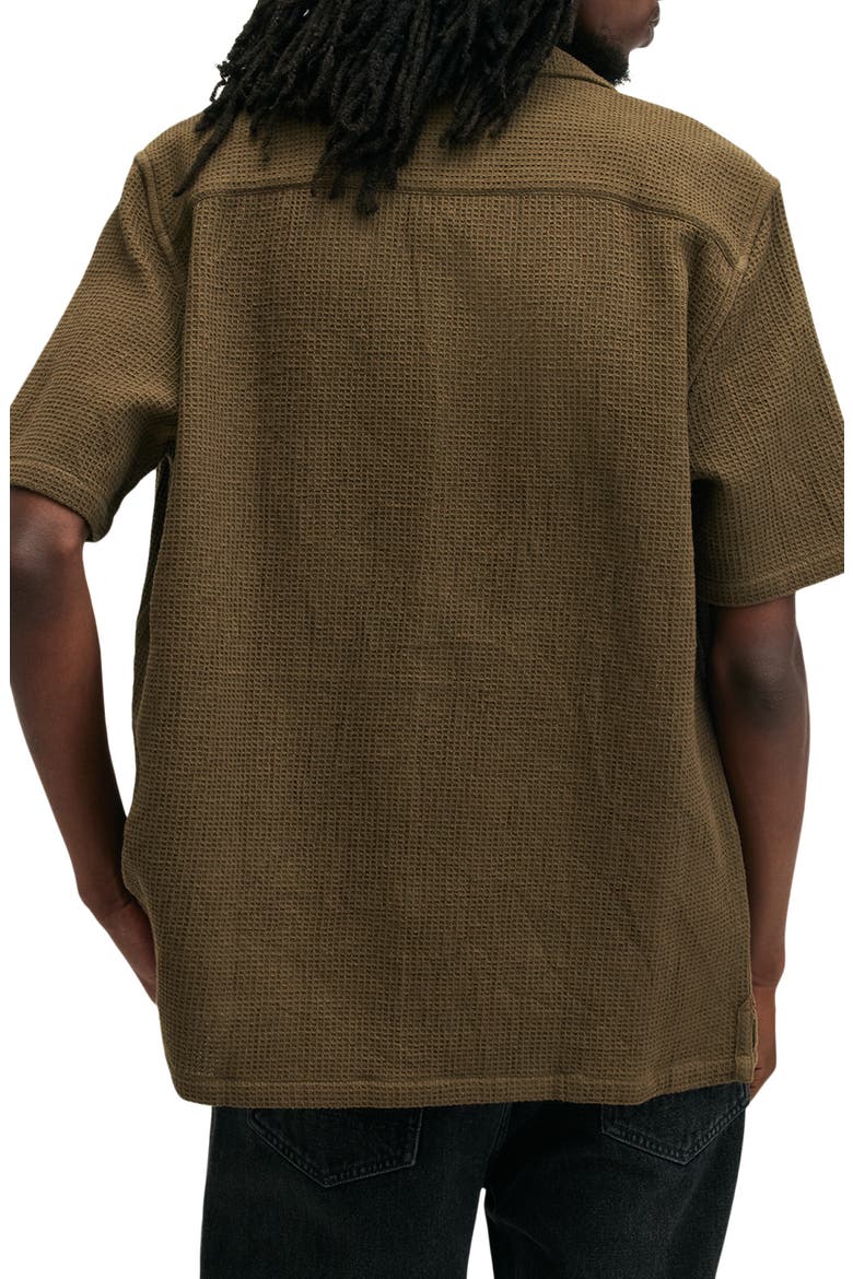 Helston Oversize Waffle Camp Shirt, Alternate, color, CAGE BROWN