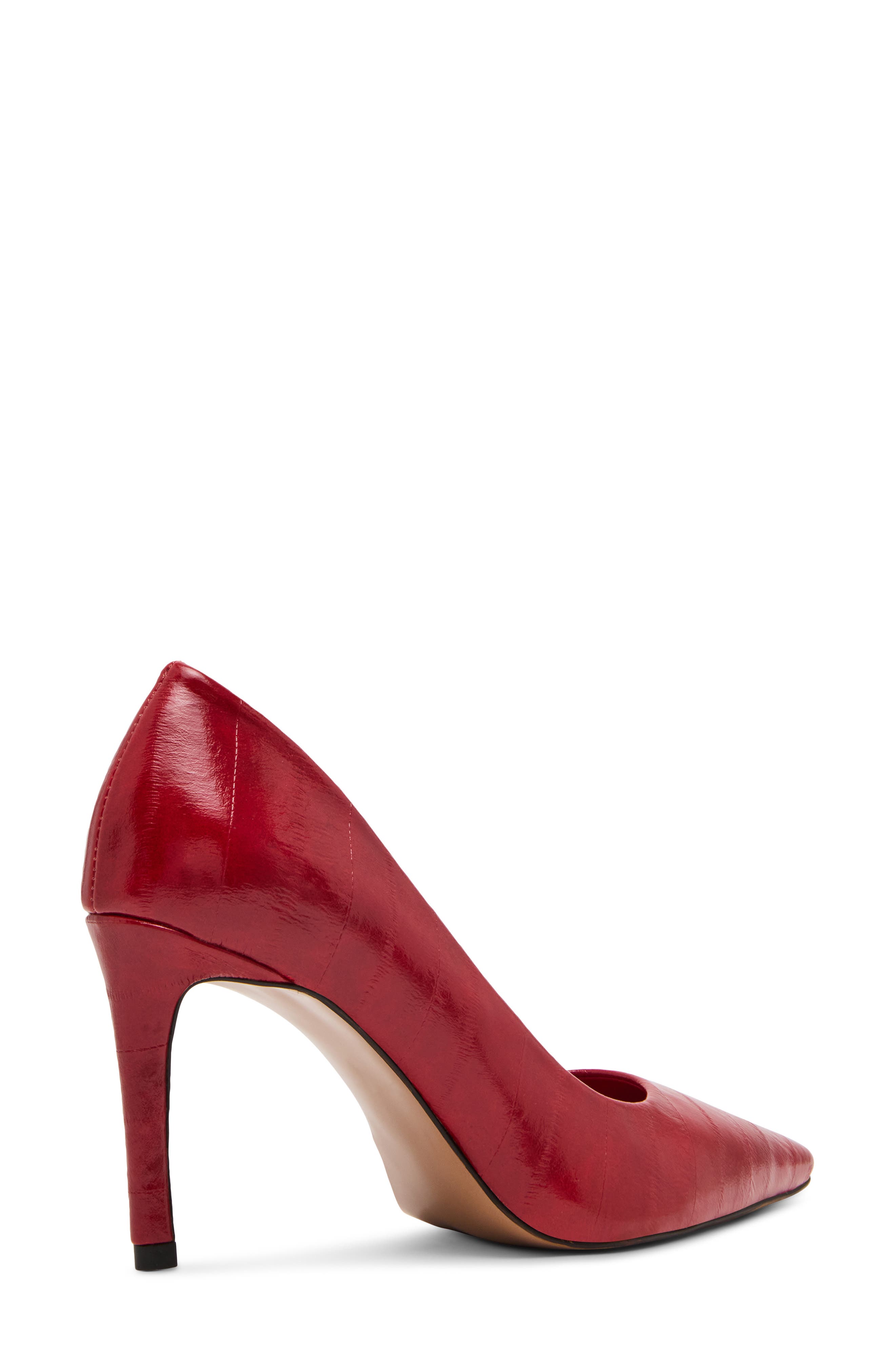 Steve Madden Nula Pointed Toe Half d'Orsay Pump, Alternate, color, Red Eel