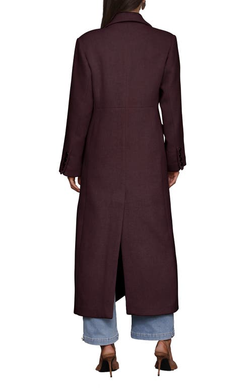 Avec Les Filles Strong Shoulder Single Breasted Coat In Burgundy