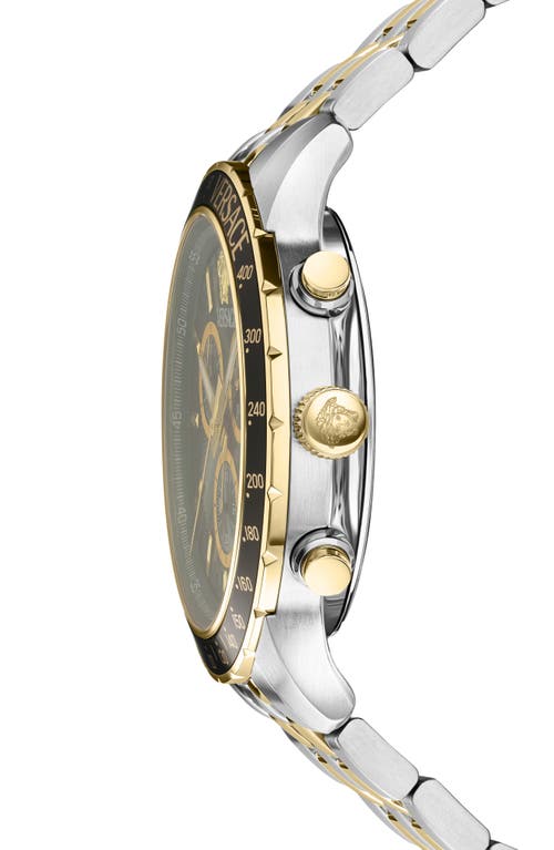 Shop Versace Sport Chronograph Bracelet Watch, 44mm In Black/green/two Tone