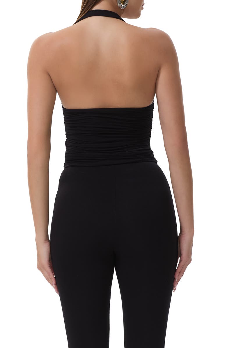 AFRM Aryana Knit Halter Top, Alternate, color, Noir