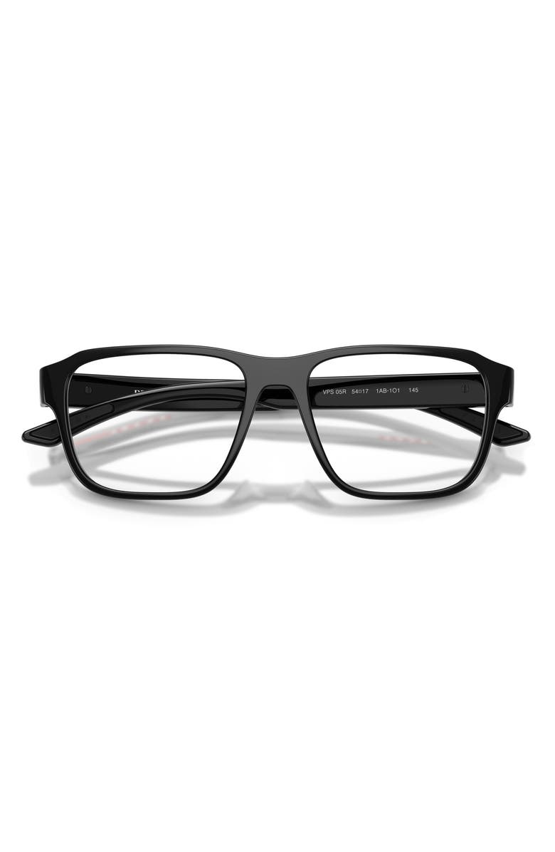 Prada Linea Rossa 54mm Irregular Optical Glasses, Alternate, color, Black