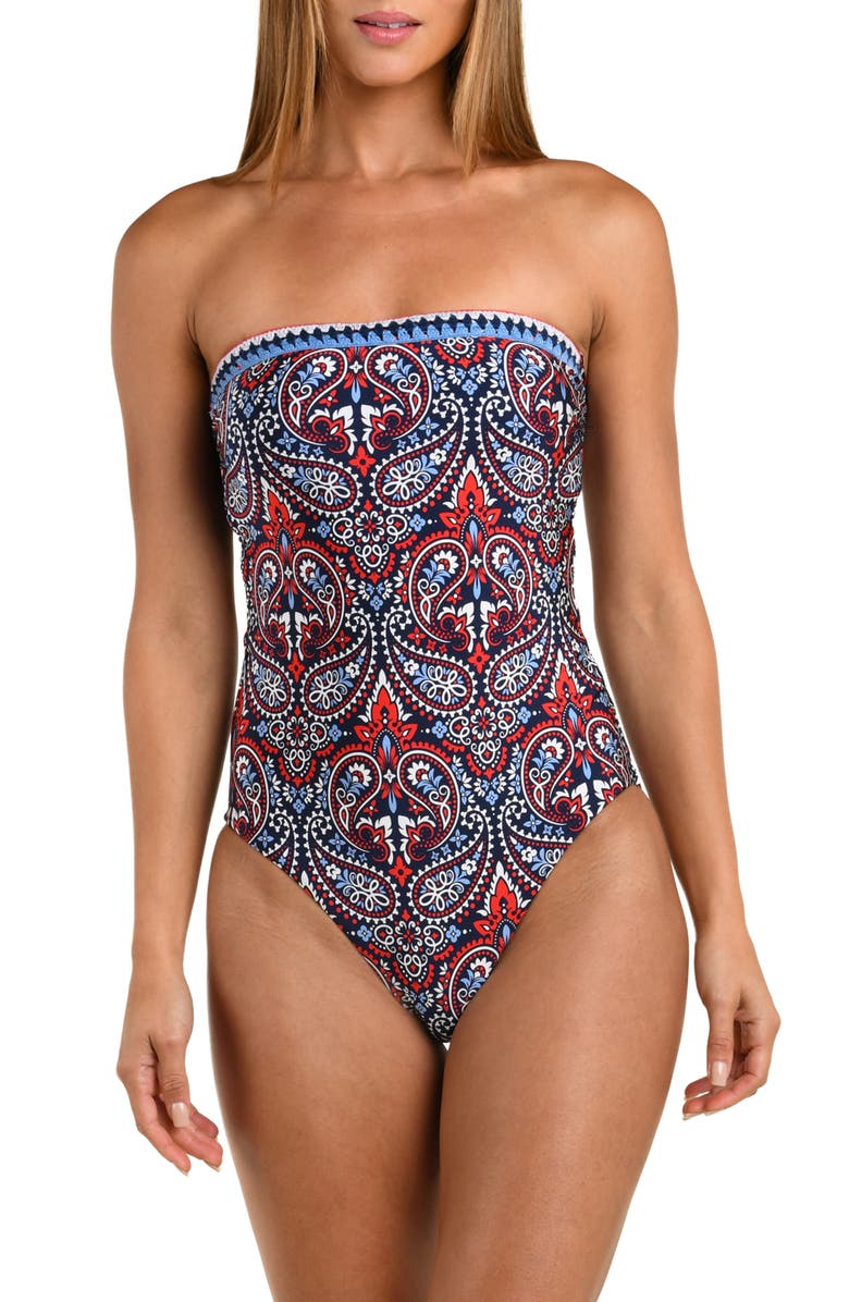 Sunshine 79 Americana Paisley Print One-Piece Swimsuit, Alternate, color, 