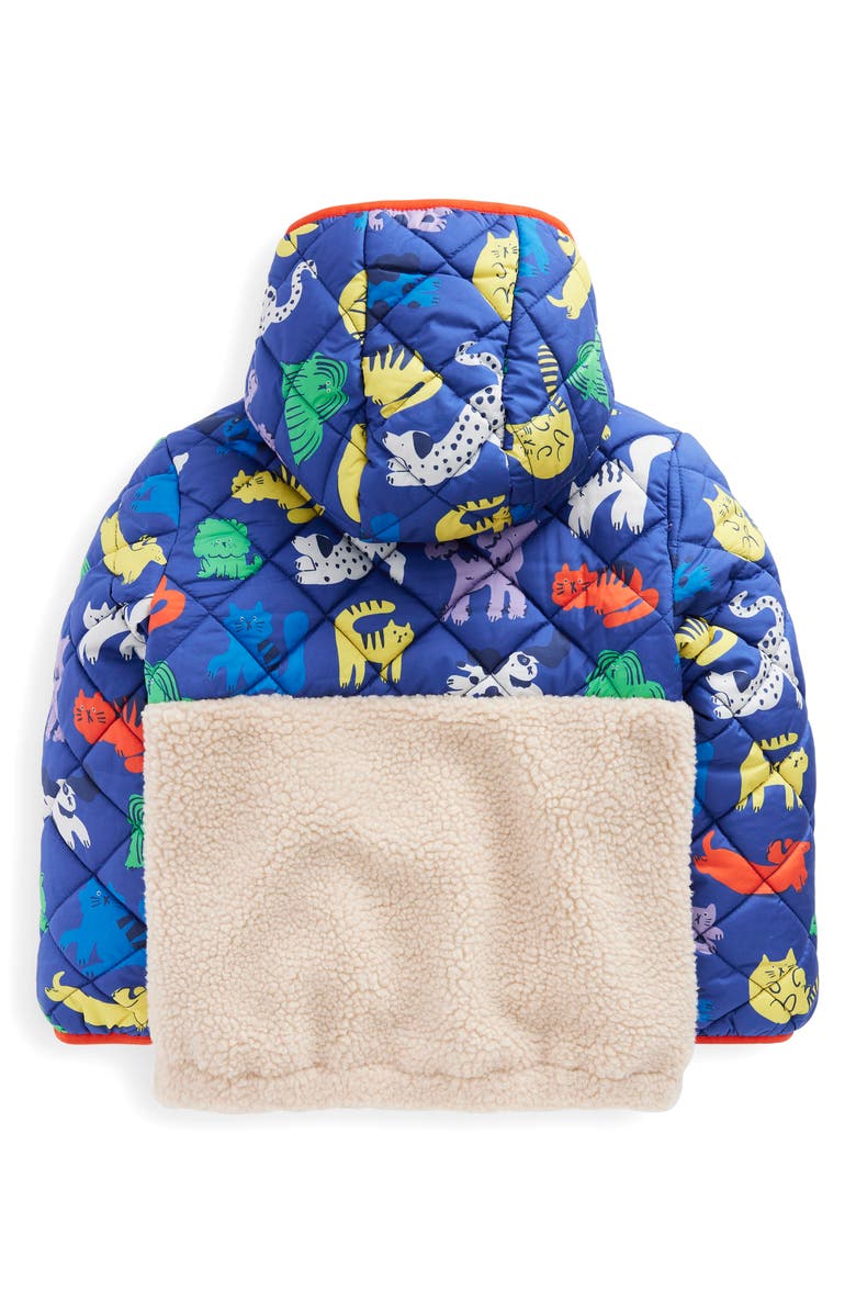 Mini Boden Kids' Borg Fleece & Quilted Hooded Jacket, Alternate, color, 