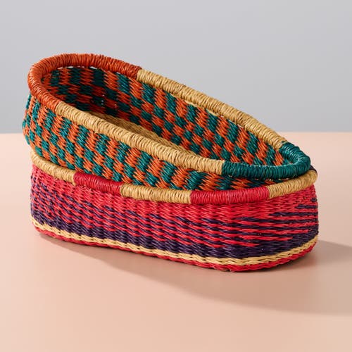 Ten Thousand Villages Ghana Breaking Bread Basket In Red