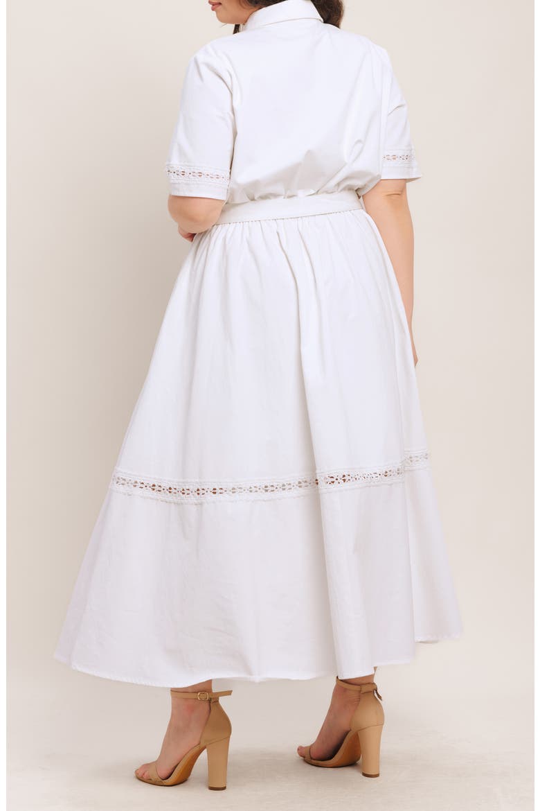 Cotton Belted Shirtdress, Alternate, color, WHITE