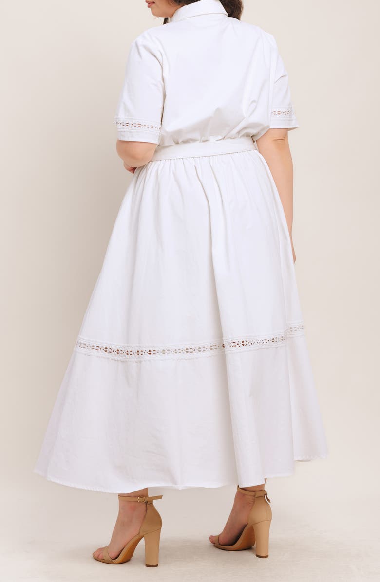 FLYING TOMATO Cotton Belted Shirtdress, Alternate, color, White