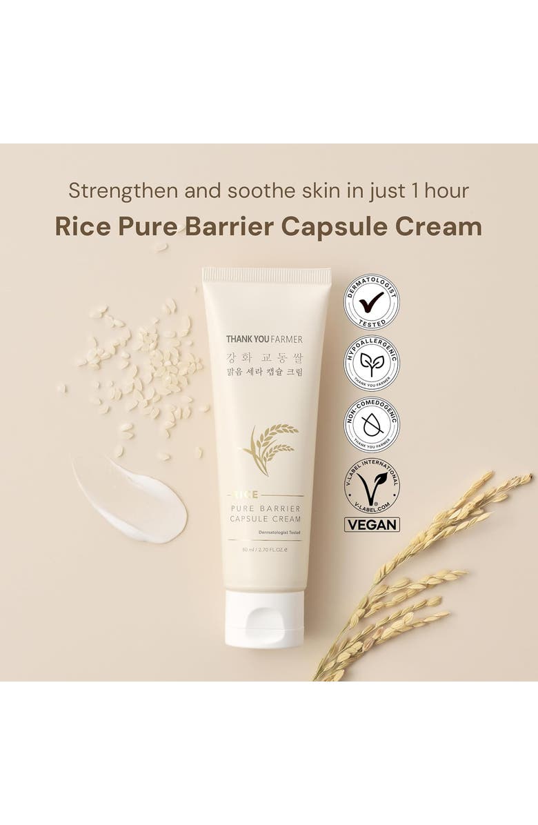 THANK YOU FARMER Rice Pure Barrier Capsule Cream, Alternate, color, White