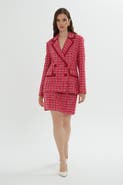 Gizia Pink Plaid Jacket and Skirt Set