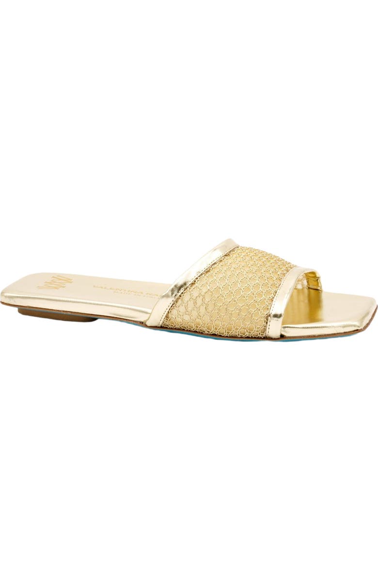 Valentina Rangoni Chic Calliope Gold Nadina Slides for Spring and Summer, Main, color, Gold