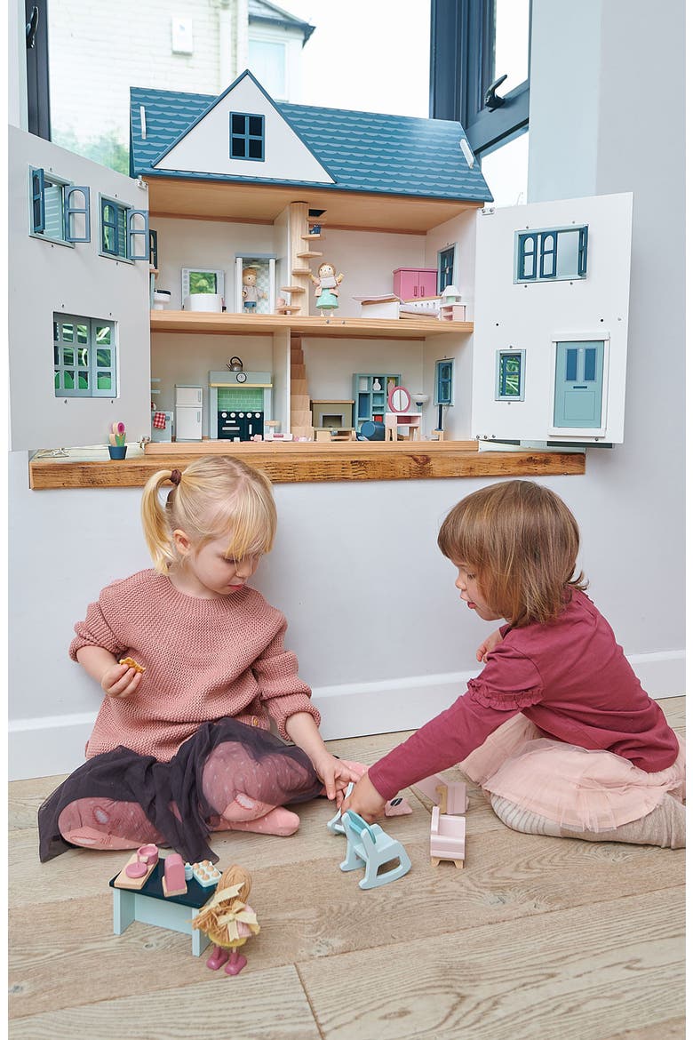Dovetail Wooden Dollhouse, Alternate, color, WHITE