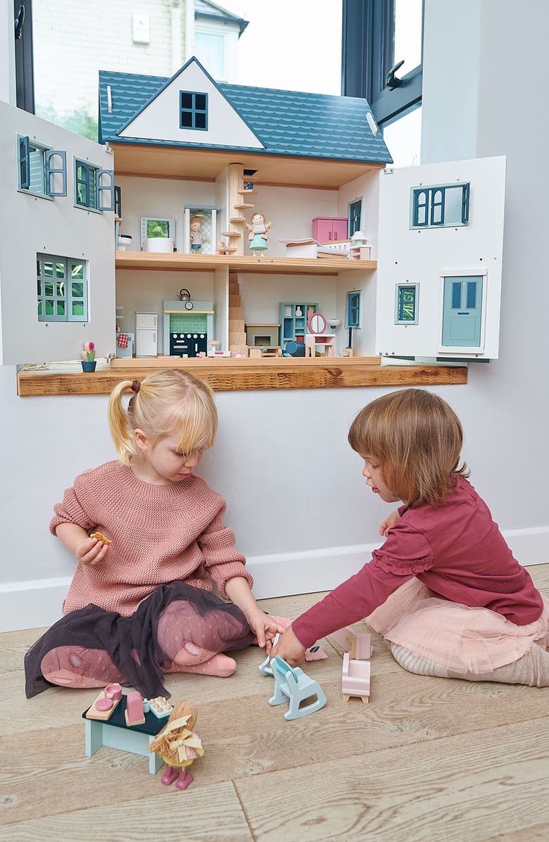 Tender Leaf Toys Dovetail Wooden Dollhouse, Alternate, color, White