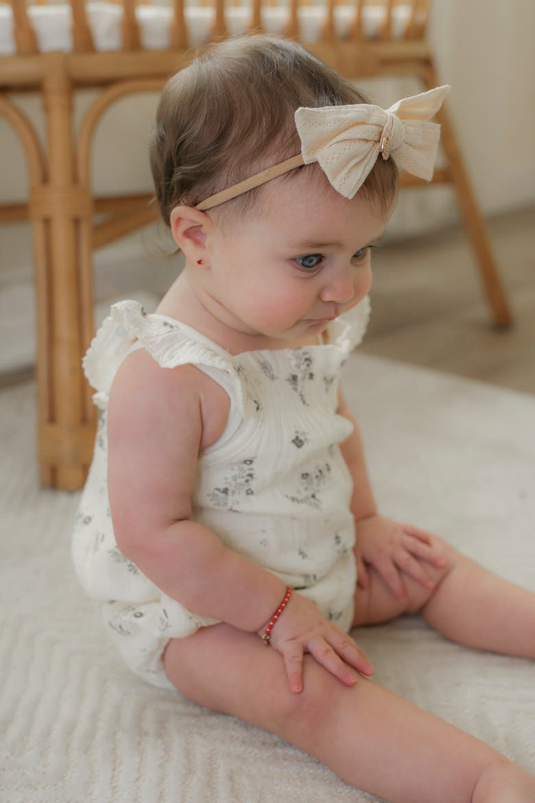 Baby Girl Bubble Romper with Ruffle Shoulder Straps, Alternate, color, Pink